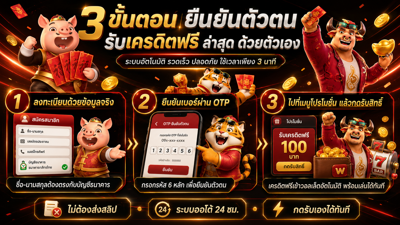 ยืนยันตัวตน รับเครดิตฟรีล่าสุด